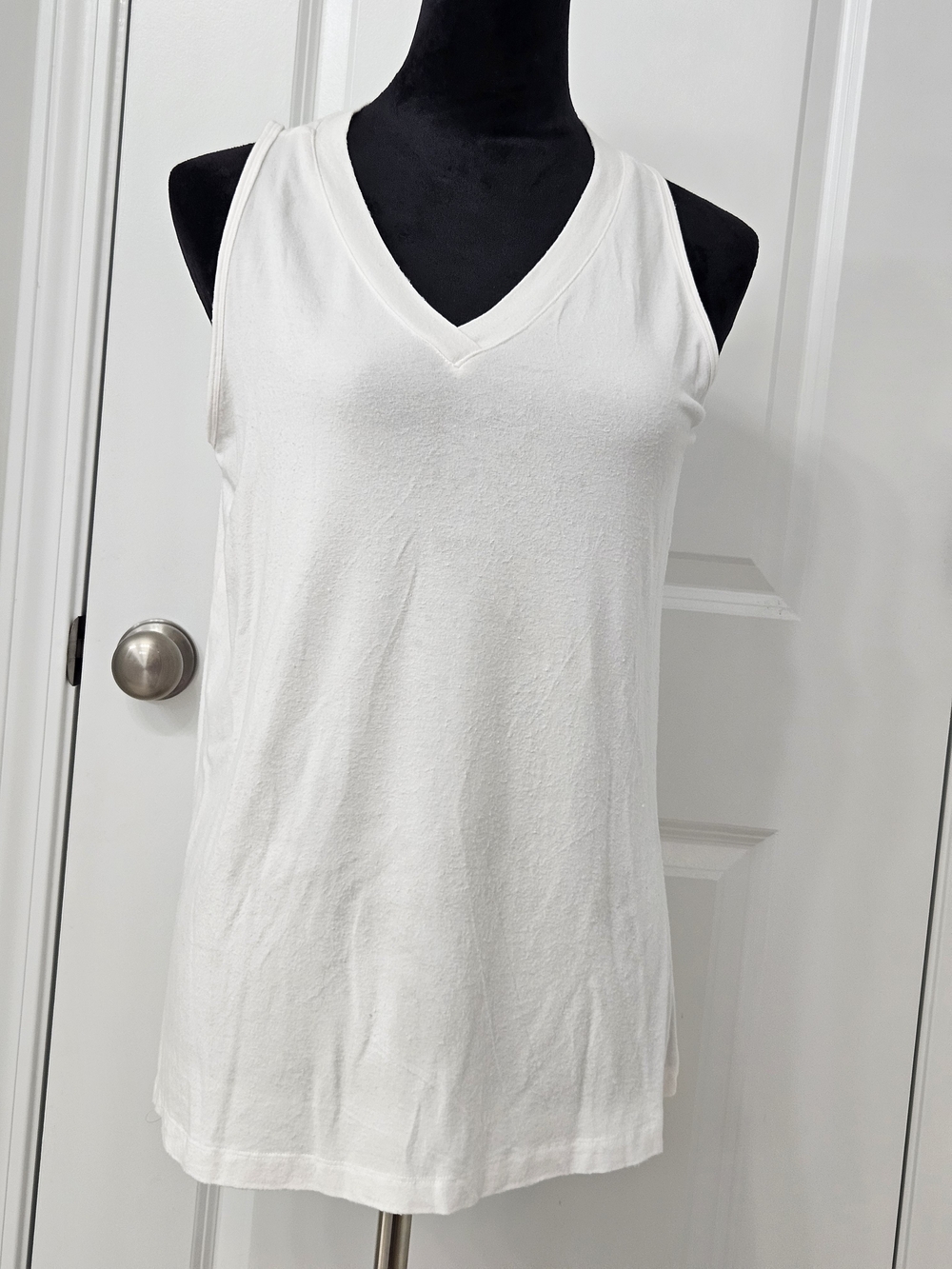 Women's White V-Neck Tank Top